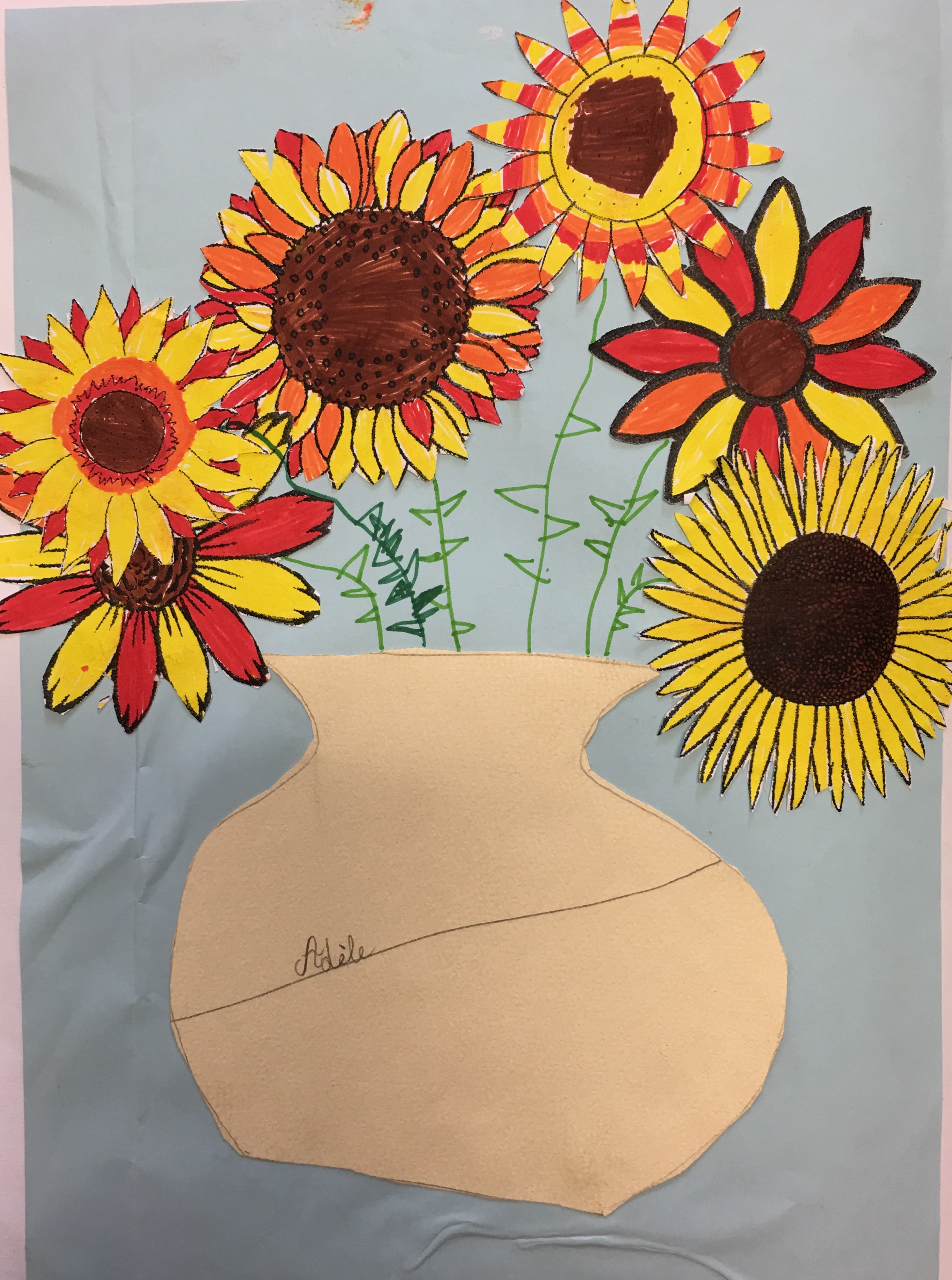 Van Gogh Les Tournesols Ce2 Les tournesols à la manière de Vincent Van Gogh - Classe de Ce1/Ce2 - Ecole  des Cèdres Quétigny