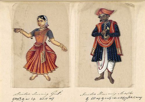 Danseuse et son maitre de danse hindou //  Dancing girl and her hindu master