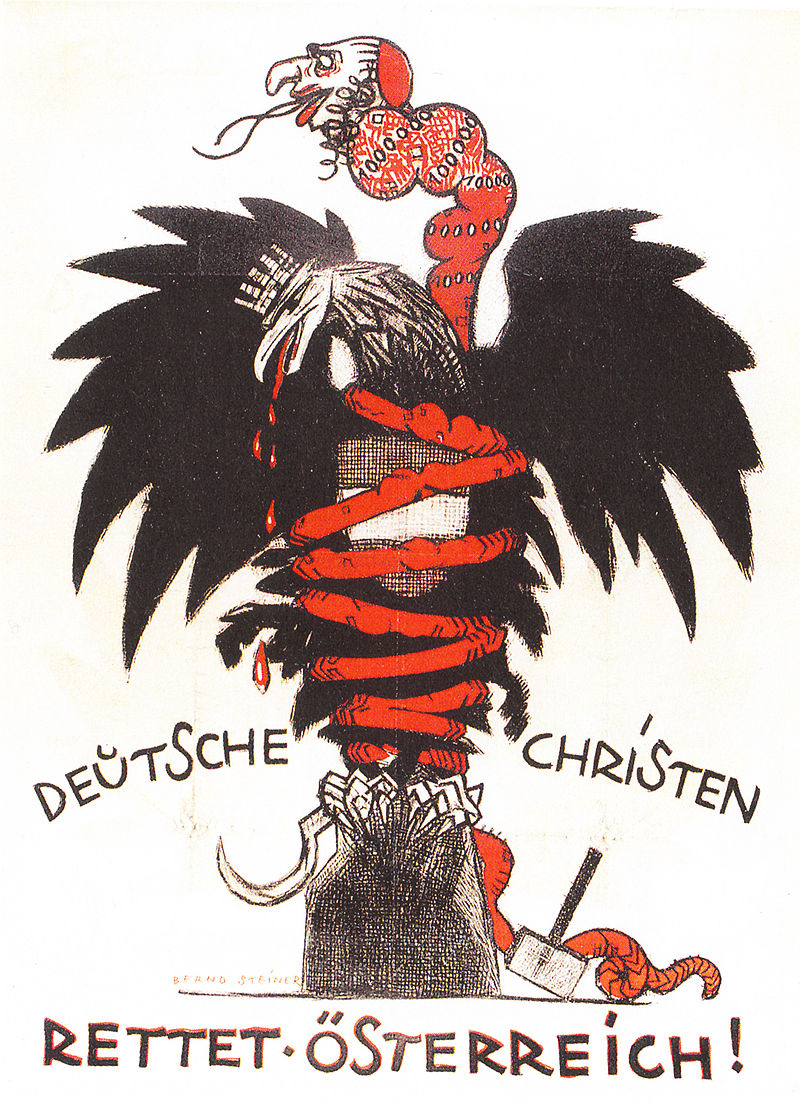 Caricature antisémite sur une affiche électorale du parti chrétien-social à Vienne 1920.jpg