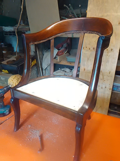 Restauration armature s'un fauteuil acajou de 1907