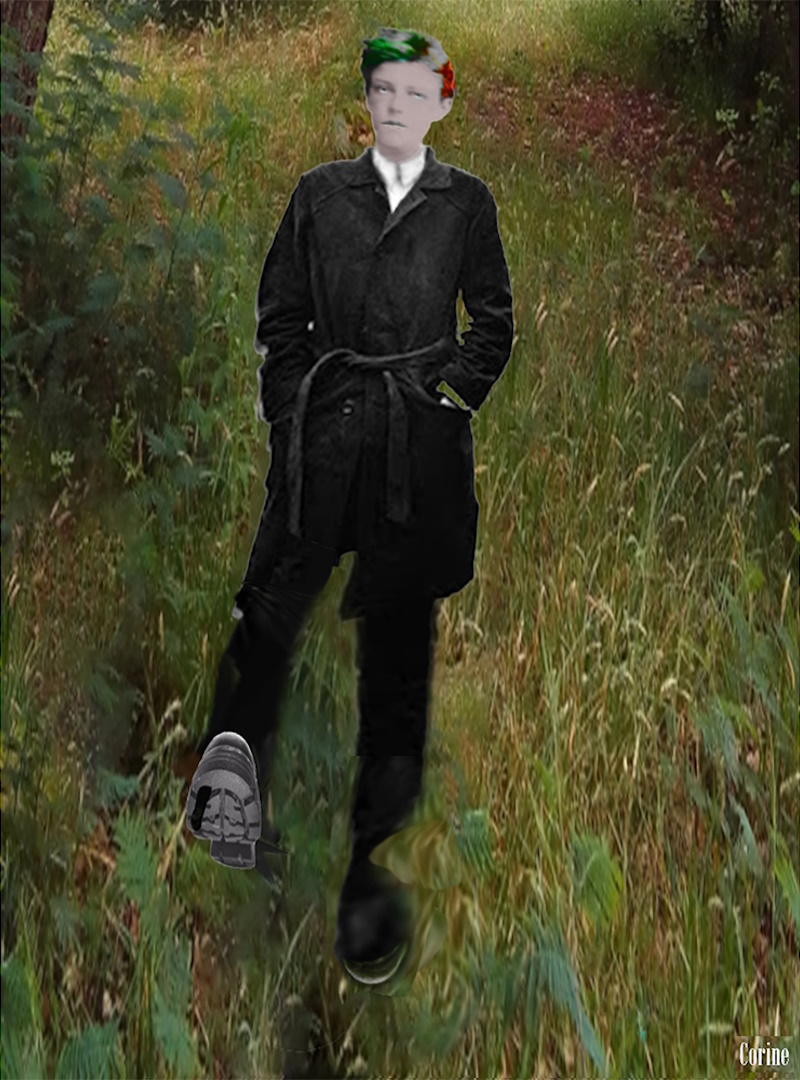 Rimbaud dans jardin punk et pied HERBE SUR PIED NATUREL.jpg