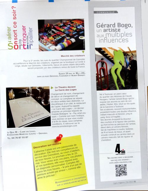 article magazine sur atelier 4bis Toulouse