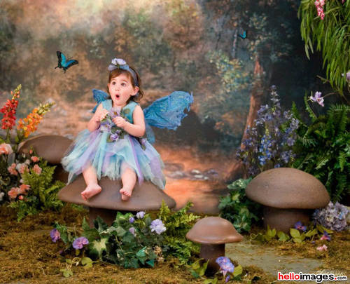 petite fille en bleu qui s'émerveille devant des papillons.jpg