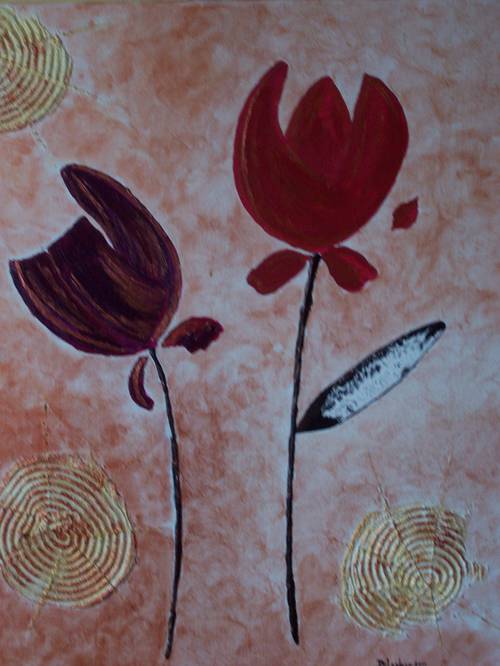 Les tulipes -acrylique sur toile août 2011.JPG