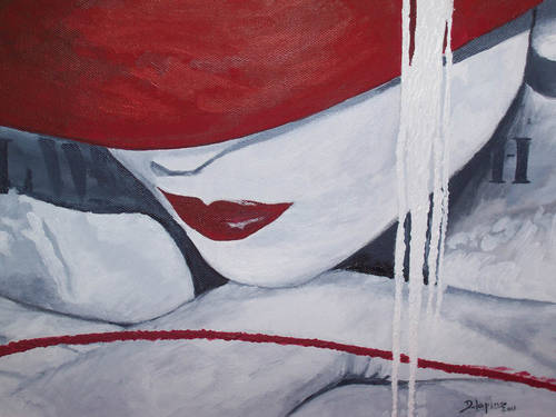 La femme songeuse toile à l'acrylique juin 2011.JPG