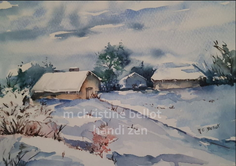 Aquarelle 19 village ss la neige modif2.jpg