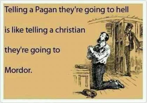telling a pagan he worship devil
