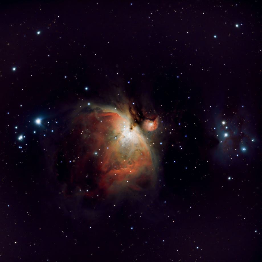 M42 - la Grande Nébuleuse d'Orion faite le 14 février 2023 retravaillée dans PI et Photoshop
Lunette 80/500, caméra ASI533 MC, réducteur correcteur 0.85x,18 poses de 60s