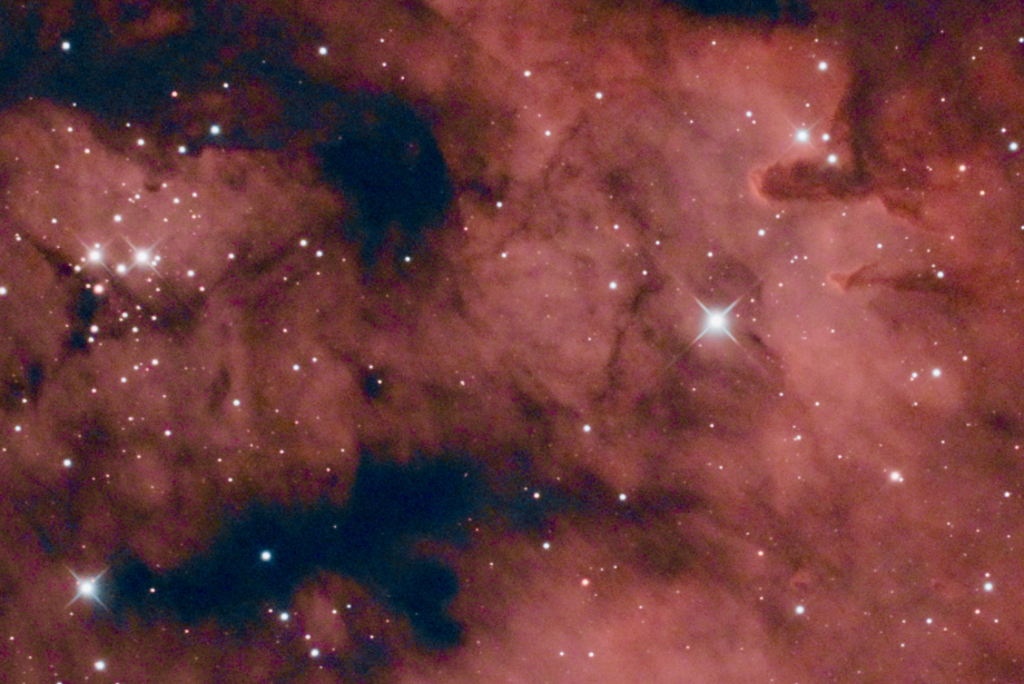 La nébuleuse du Point d'interrogation NGC 7822 au RC8 1088mm - détail 1
Monture ZWO AM5, RC8 + réducteur 0.67x = 1088mm, ZWO ASI2600MC Duo, gain 100, -10°, 27x300s