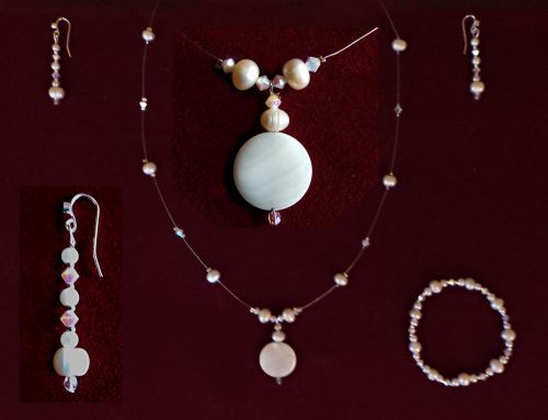 ^^^ PM2-perles blanches, perles swarovski, nacre ^^^
