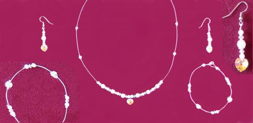 ^^^ PM7-  perles blanches et perles swarovski ^^^