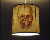 Da Vinci's Creed Skull pendant lamp shade lampshade - skull lamp, halloween, human anatomy, steampunk lighting, assassin's creed, drum shade