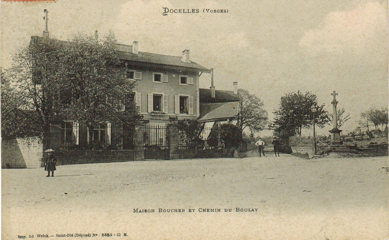 Docelles Maison Boucher et Chemin du Boulay A 08-09-1910.jpg