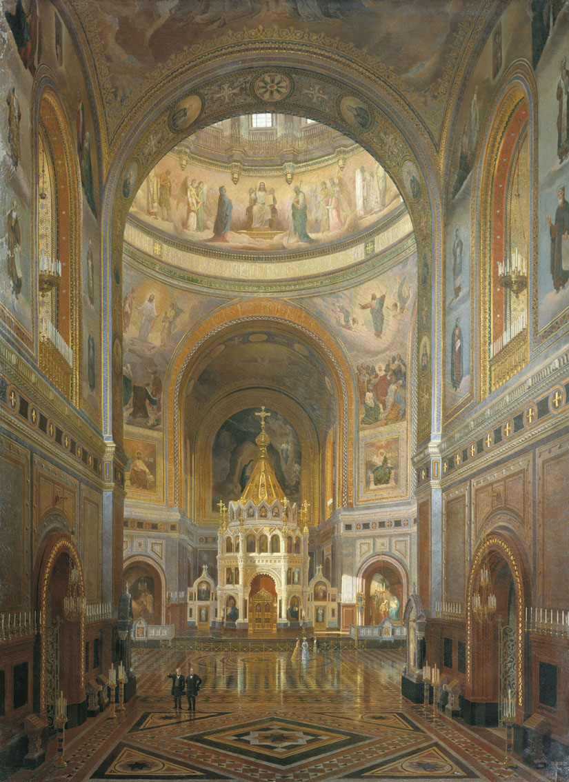 Klages_-_Interior_of_Cathedral_of_Christ_Saviour_in_Moscow