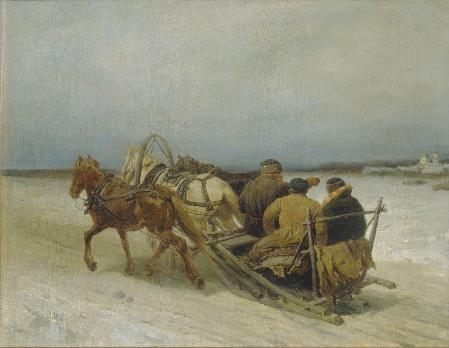 Pyotr_Petrovich_Sokolov_-_Troika_in_Winter_1880s_-_(MeisterDrucke-1189300)