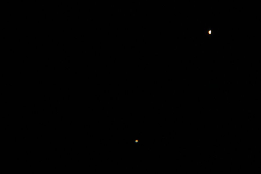 Le tandem Vénus-Jupiter. Les deux planètes étaient au plus proche l'une de l'autre de notre point de vue !