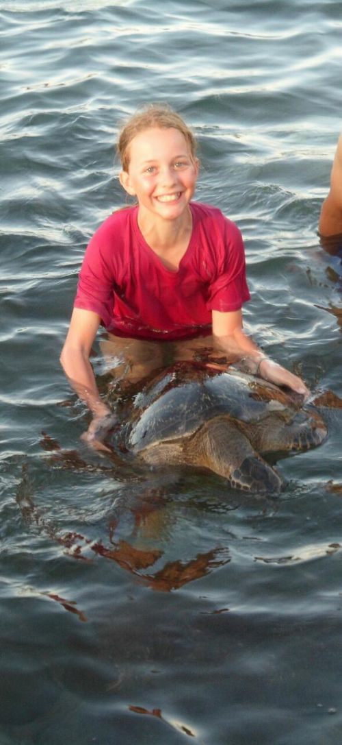 un des reves de Jeanne , nager avec les tortues marines