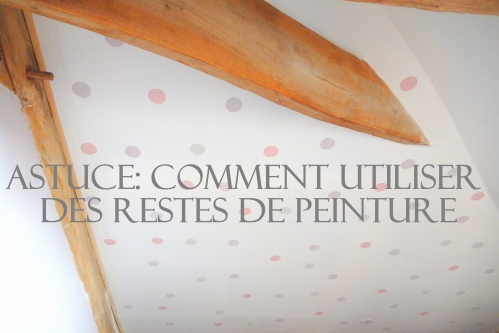 astuce utiliser des restes de peinture: des pois sur les murs