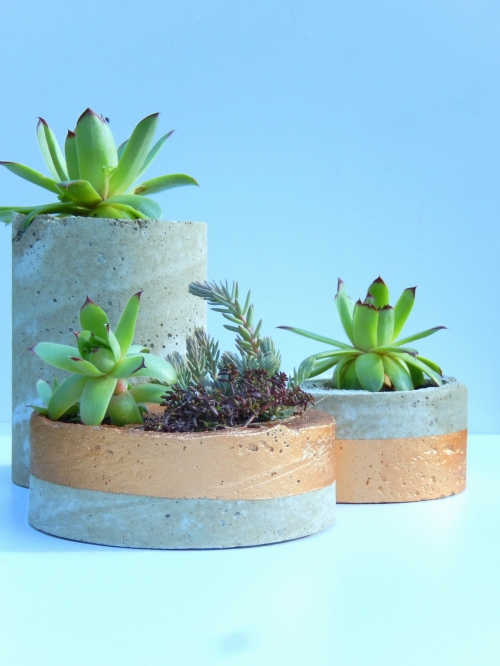 DIY des pots déco en béton et cuivre 4