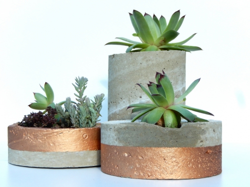 DIY des pots déco en béton et cuivre 6