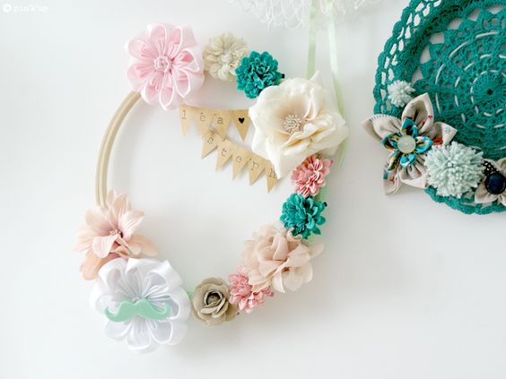 couronne de fleurs pink'up