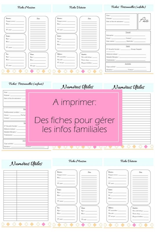 A Imprimer Un Kit De Fiches Pour S Organiser Blog Deco Do It Yourself Organisation Du Quotidien