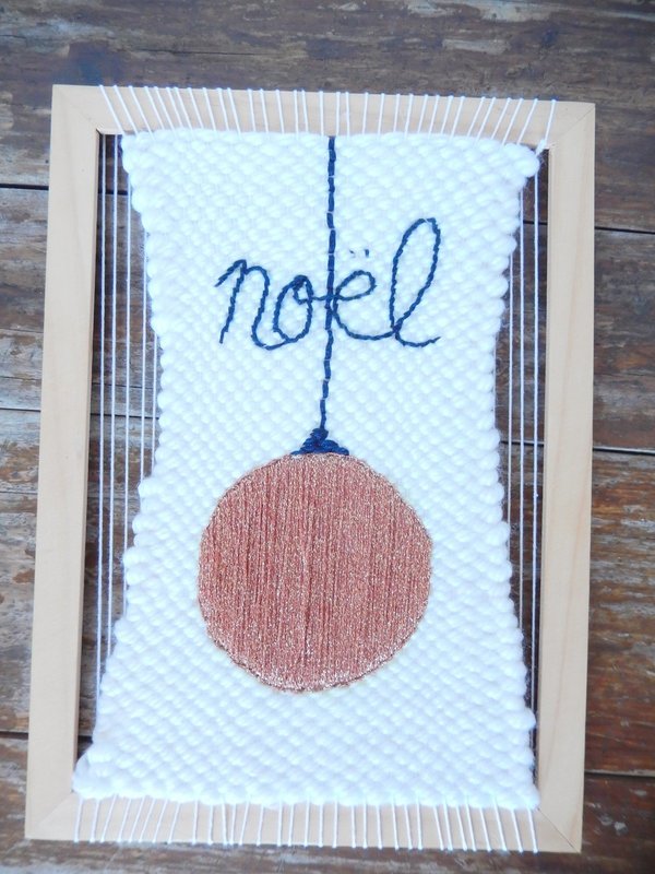 diy un tissage de noel cuivre 3