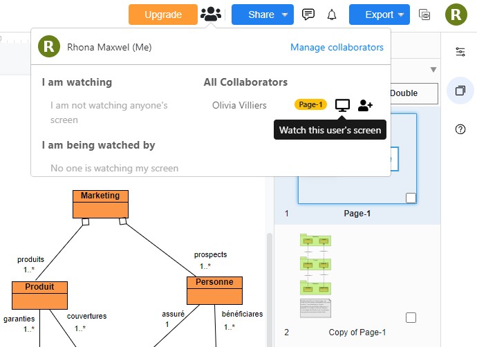 visual-paradigm-partage-ecran-voir-ecran-autre-collaborateur