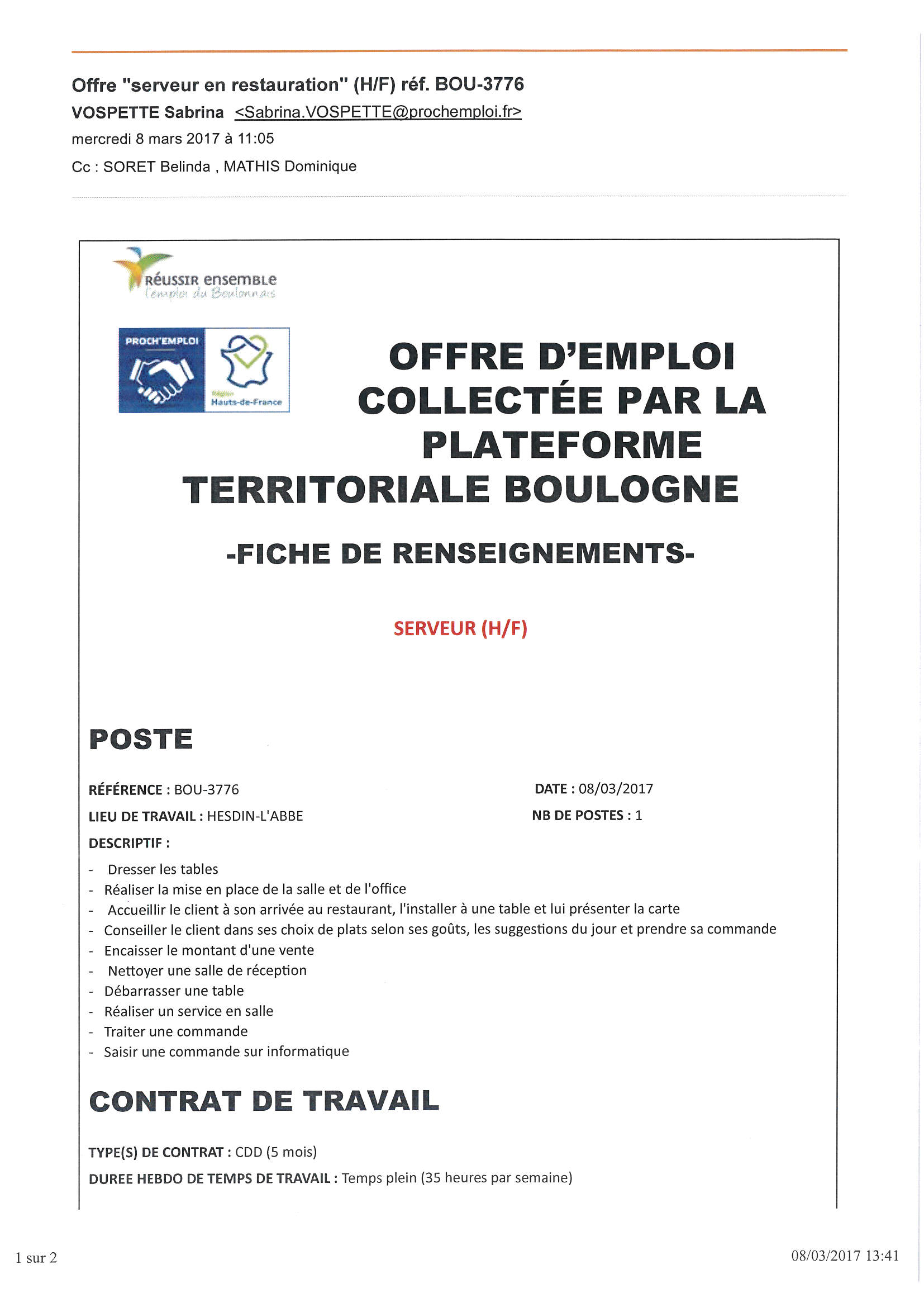 offre demploi site officiel de la ville dambleteuse