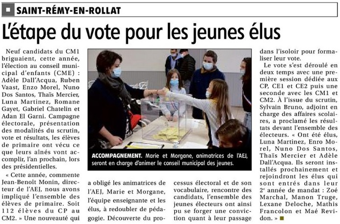Article election CME - ST REMY 2021