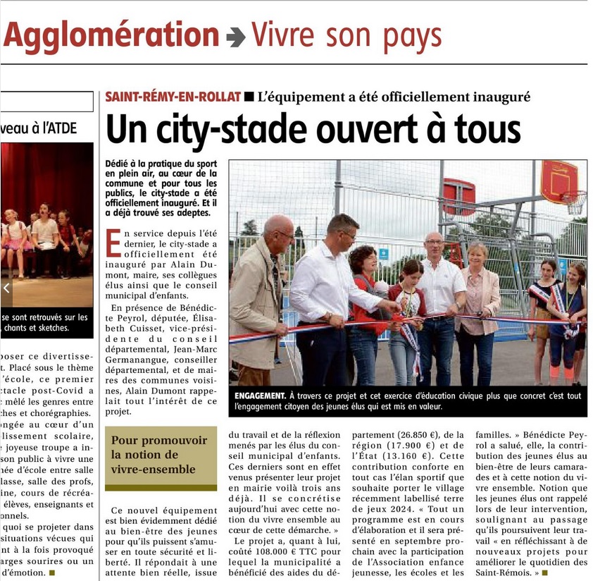 Article inauguration city stade