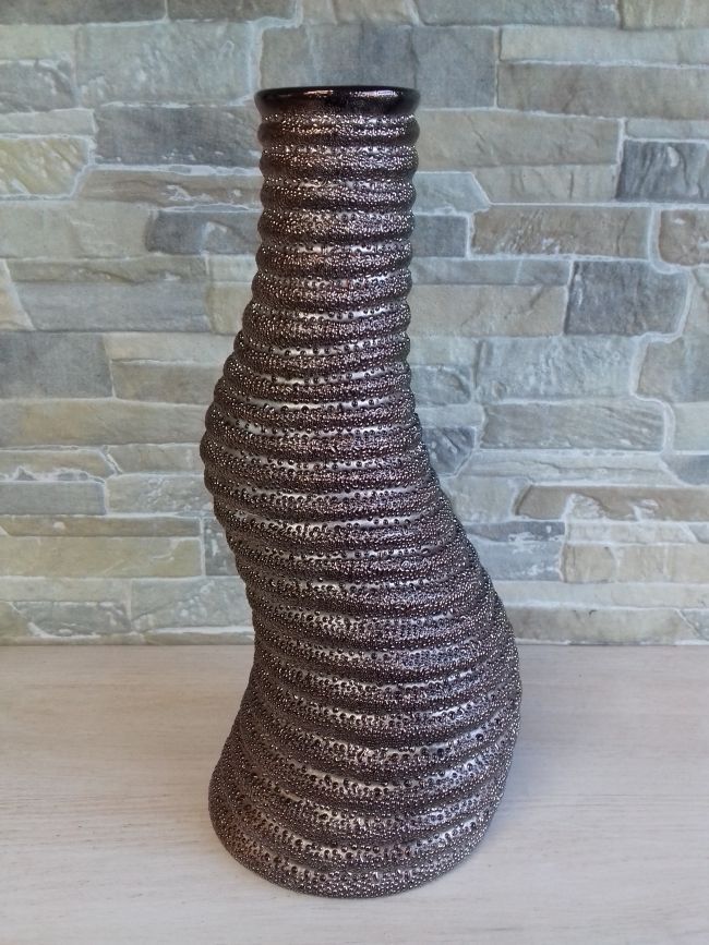 Vase céramique mordoré. Hauteur 30.5 cm.