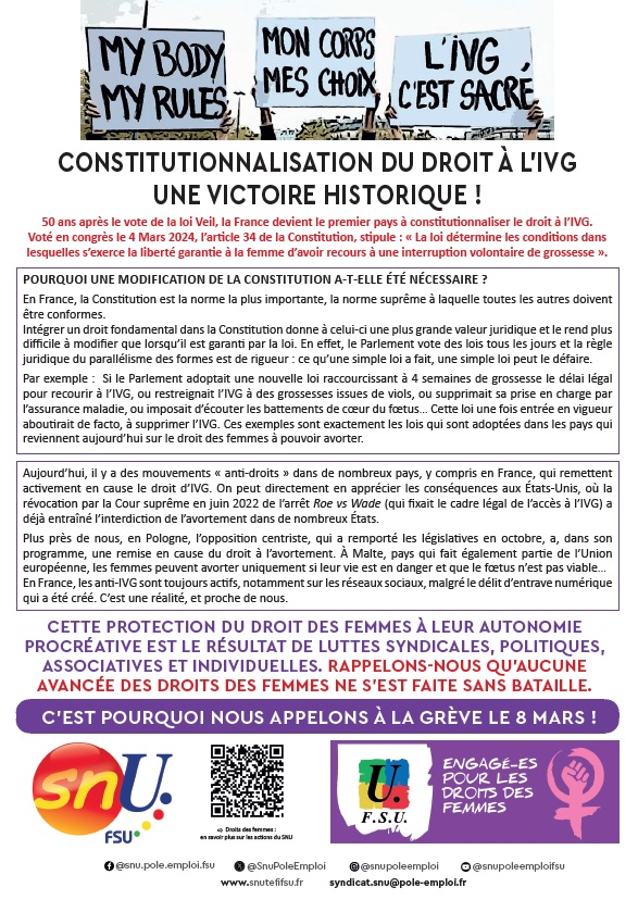 Constitutionnalisation du droit à l\\\'IVG