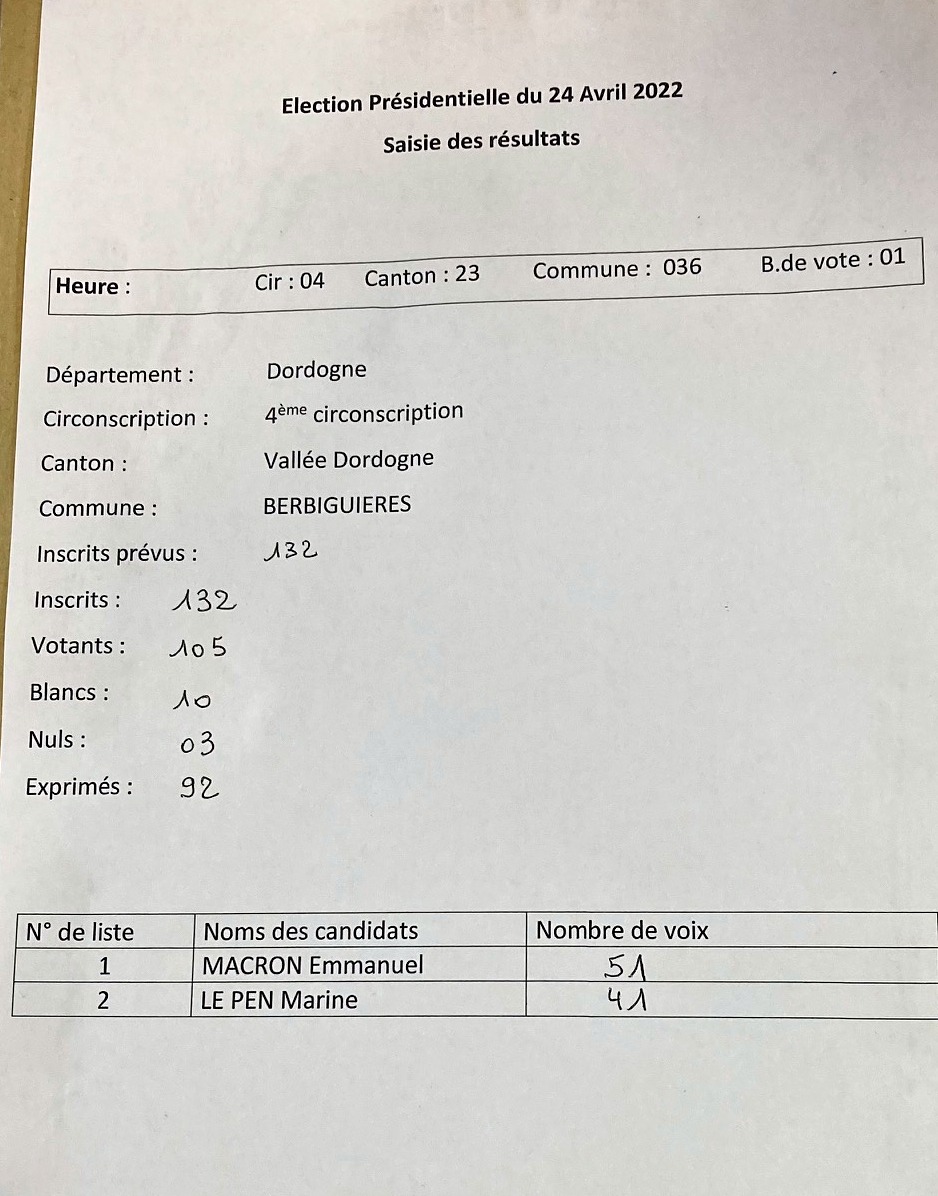 Résultat présidentielle à Berbiguières 24 avril 2022.jpg