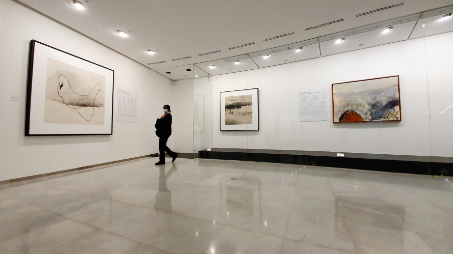 Les oeuvres des artists franco chinois  Li Chevalier  , Zao Wouki  au Musée Des Arts Asiatiques Nice France