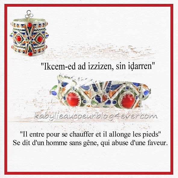 proverbe kabyle etre sans gene 