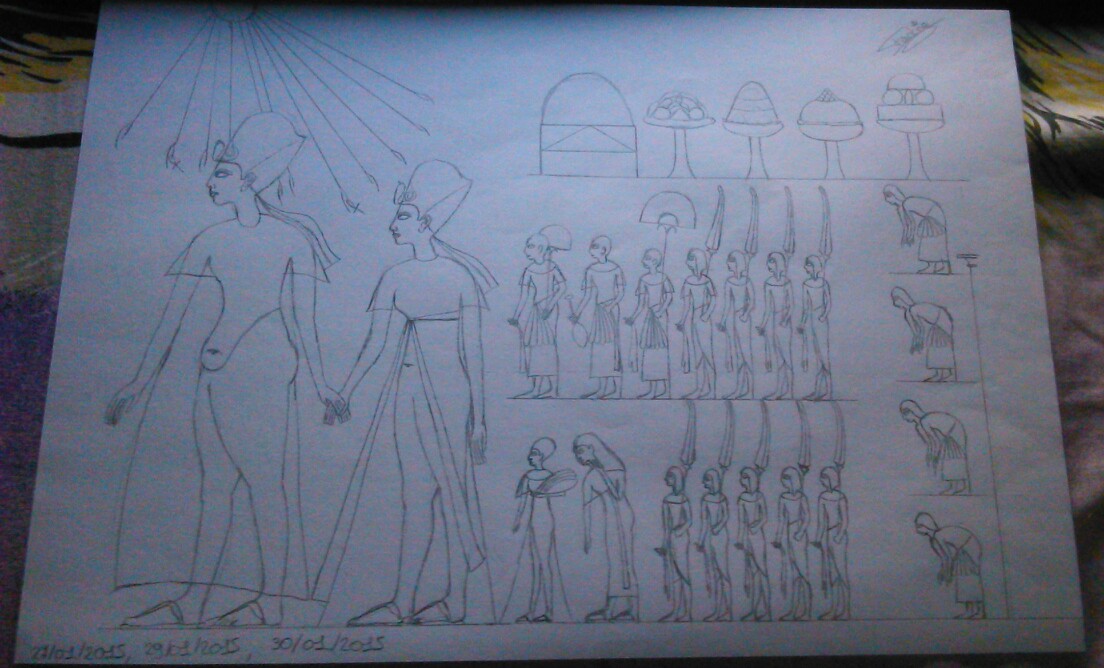 Akhenaton avec une femme et des serviteurs.jpg