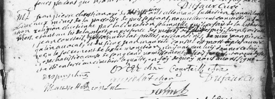 abjuration et mort d'un luthérien 1744 Massat.PNG