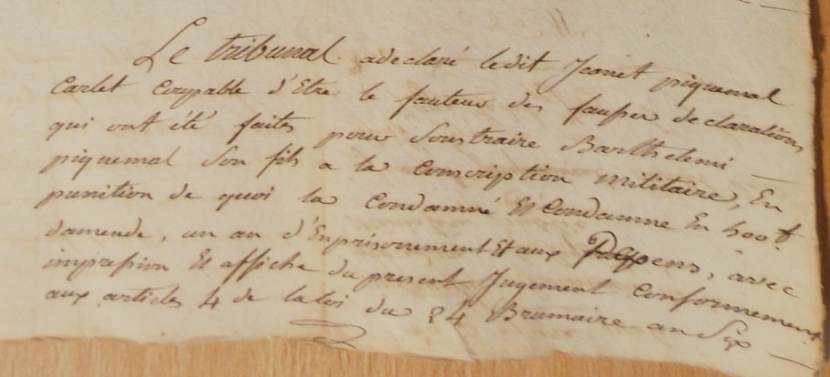 jugement contre Jeannet P Carlet père de Barthélémy procès 1806.PNG