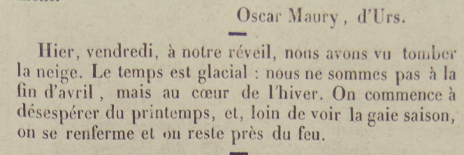 neige le 21 Avril 1860 L'ariégeois.PNG