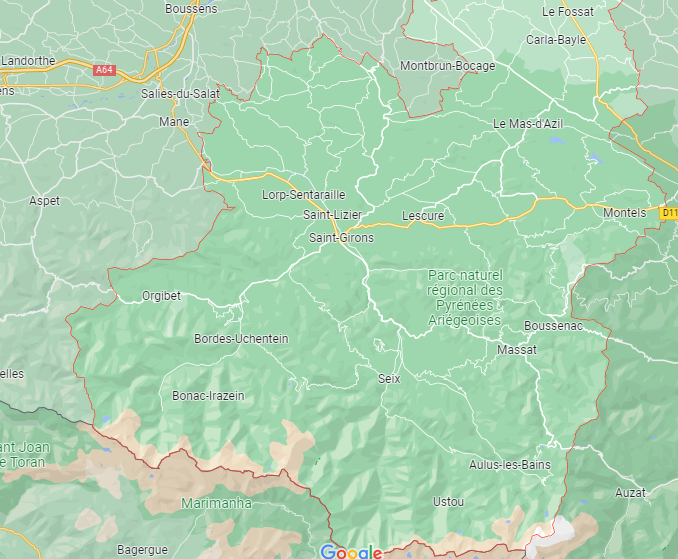 arrondissement de st Girons carte.PNG