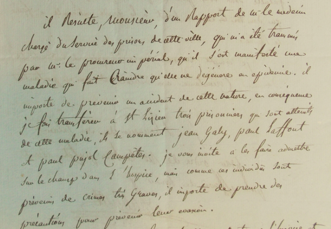 1813 risque épidémique 3 prisonniers tranférés sous préfet.PNG