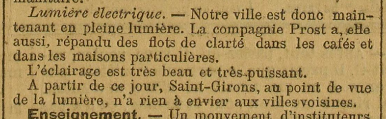 éclairage electrique St Girons 23-10-1891.PNG