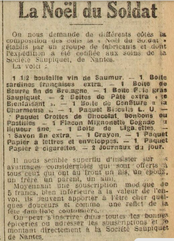 la Noël du sodat pub Saupiquet 13-12-1914.png