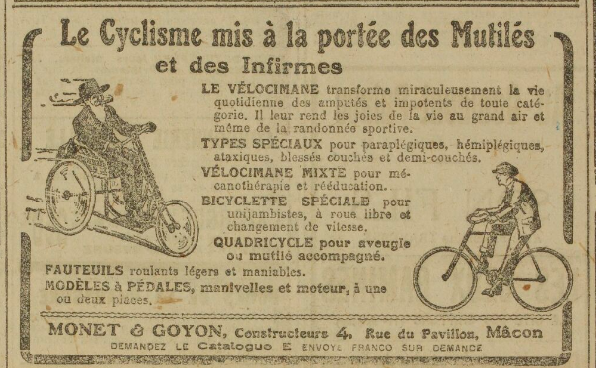 cyclisme pour les mutilés pub 23-4-1921.png
