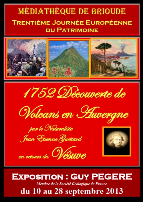 Affiche Exposition les Volcans d'Auvergne par Guettard Guy PEGERE.jpg