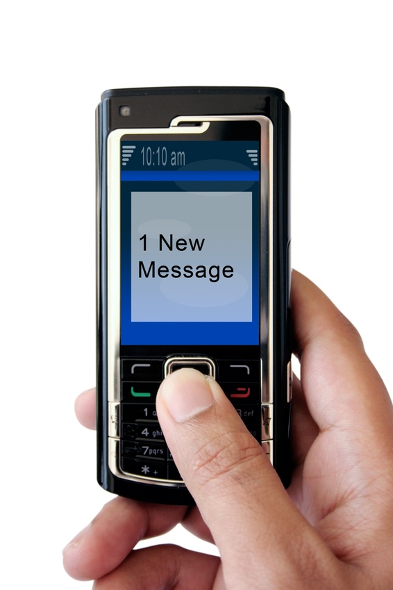 une notification de message reçue sur un téléphone portable
