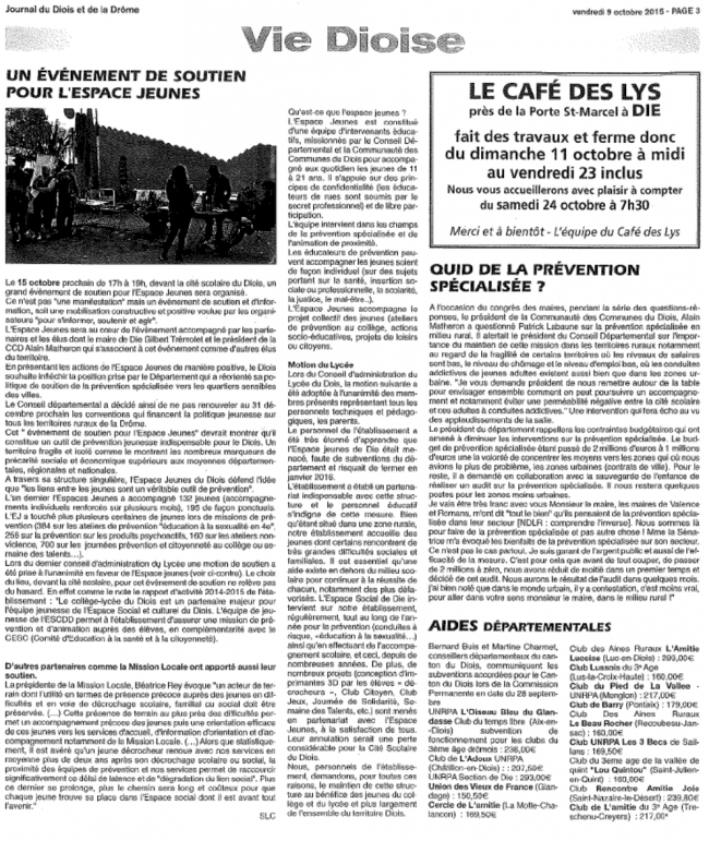 Article JDD 09-10-15 Evenement de soutien.png