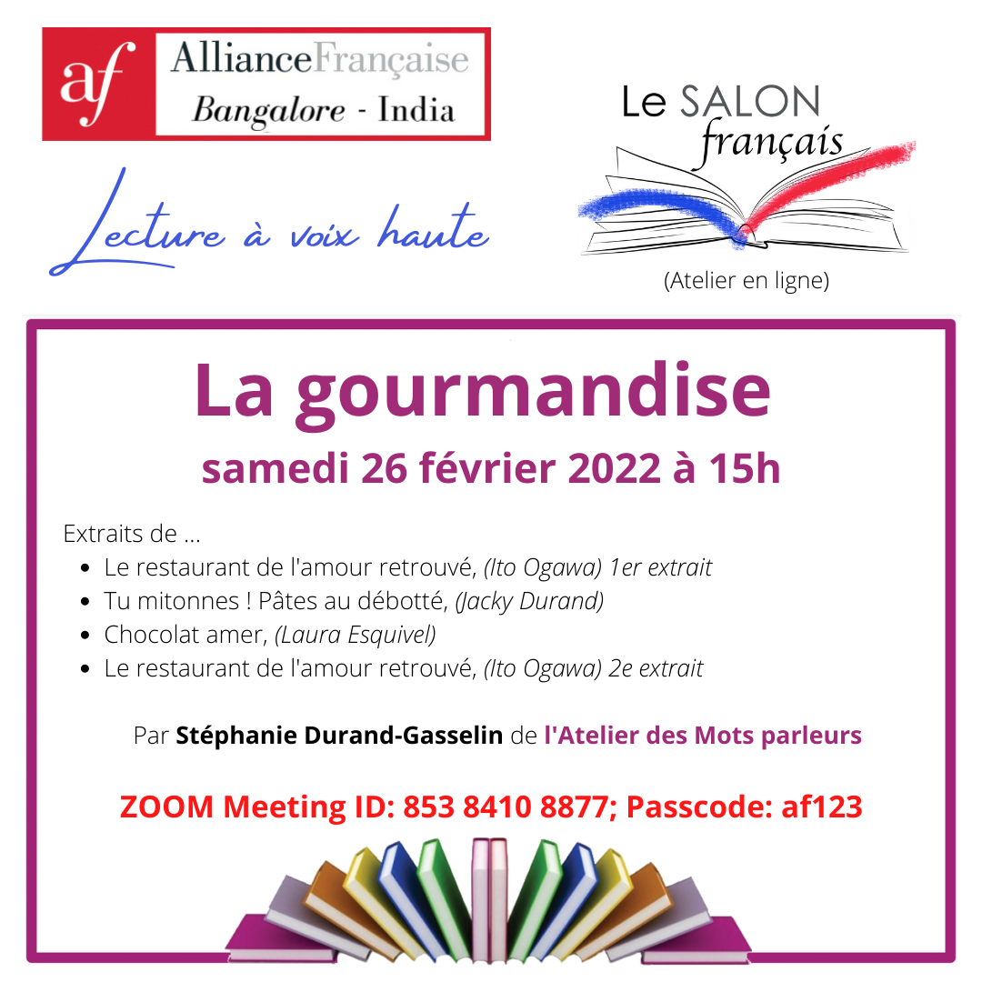 La gourmandise Lecture à voix haute samedi 26 février 2022