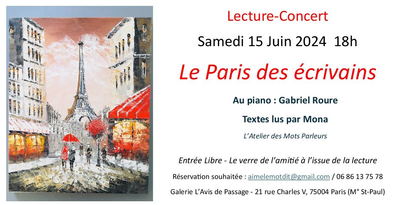 Lecture-Concert Samedi 15 Juin